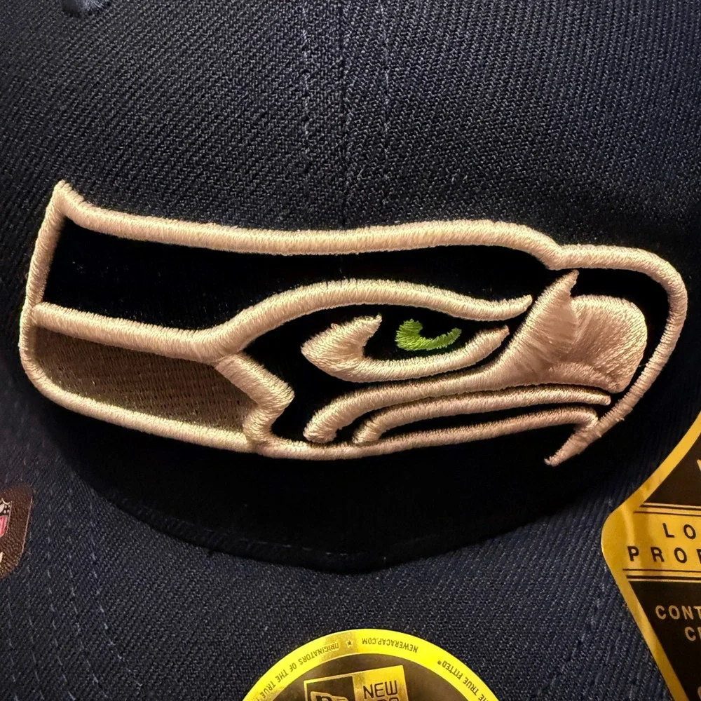 New Era Seattle Seahawks Hat Mens Size 8 Navy Blue New Low Profile 59FIFTY NFL